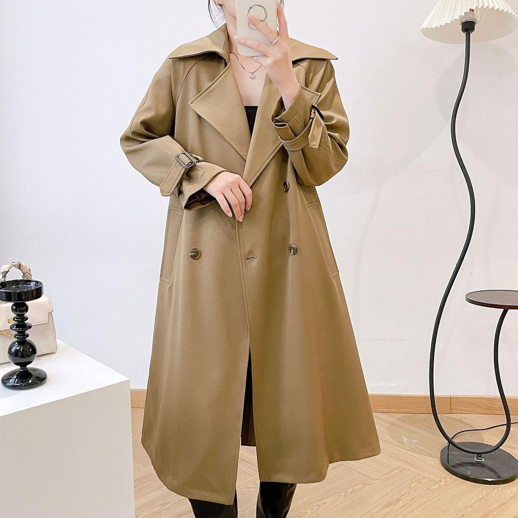 Spring and Autumn New Women's Clothing Draping Windbreaker Women's Loose Large Size Long Belted Commuting Jacket
