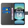 Case for Xiaomi Redmi Note 14 4G (not for 5G) Shockproof Anti-Scratch Synthetic Leather - Black
