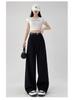 Women's Spring/Summer 2026 High Waist Loose Wide Leg Floor-Length Suit Pants