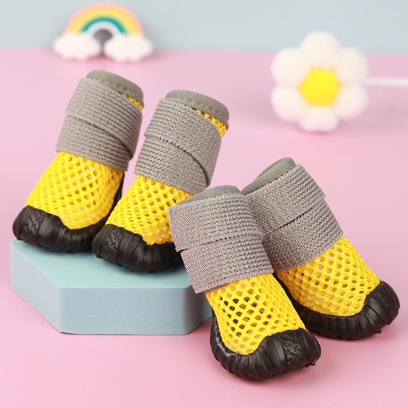 Summer Dog Shoes Breathable Mesh Small Dog Shoes Anti-slip Puppy Shoes for Chihuahua Teddy Boots