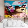 Masha Print Tapestry, Backdrop, Easy Setup, Ideal for Bedroom, Office & Living Room, with Aesthetic Wall Hanging Decor.