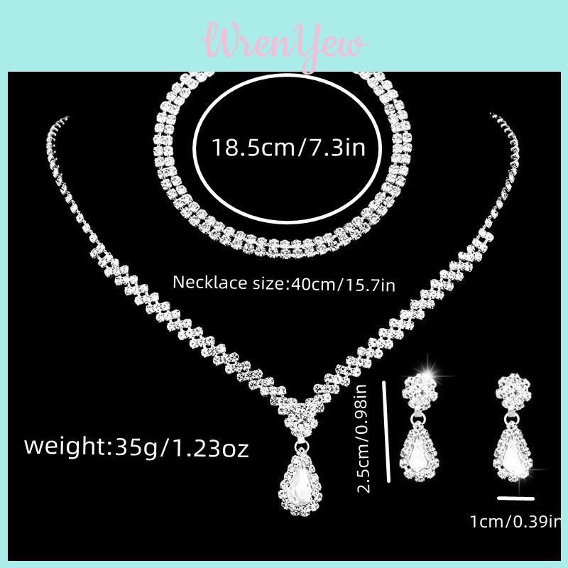 Waterdrop Jewelry Set With Crystal Embellishments For Bridal And Evening Wear