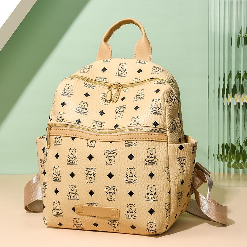 Print Rucksack Große Kapazität Umhängetasche PU Damen Reisetasche