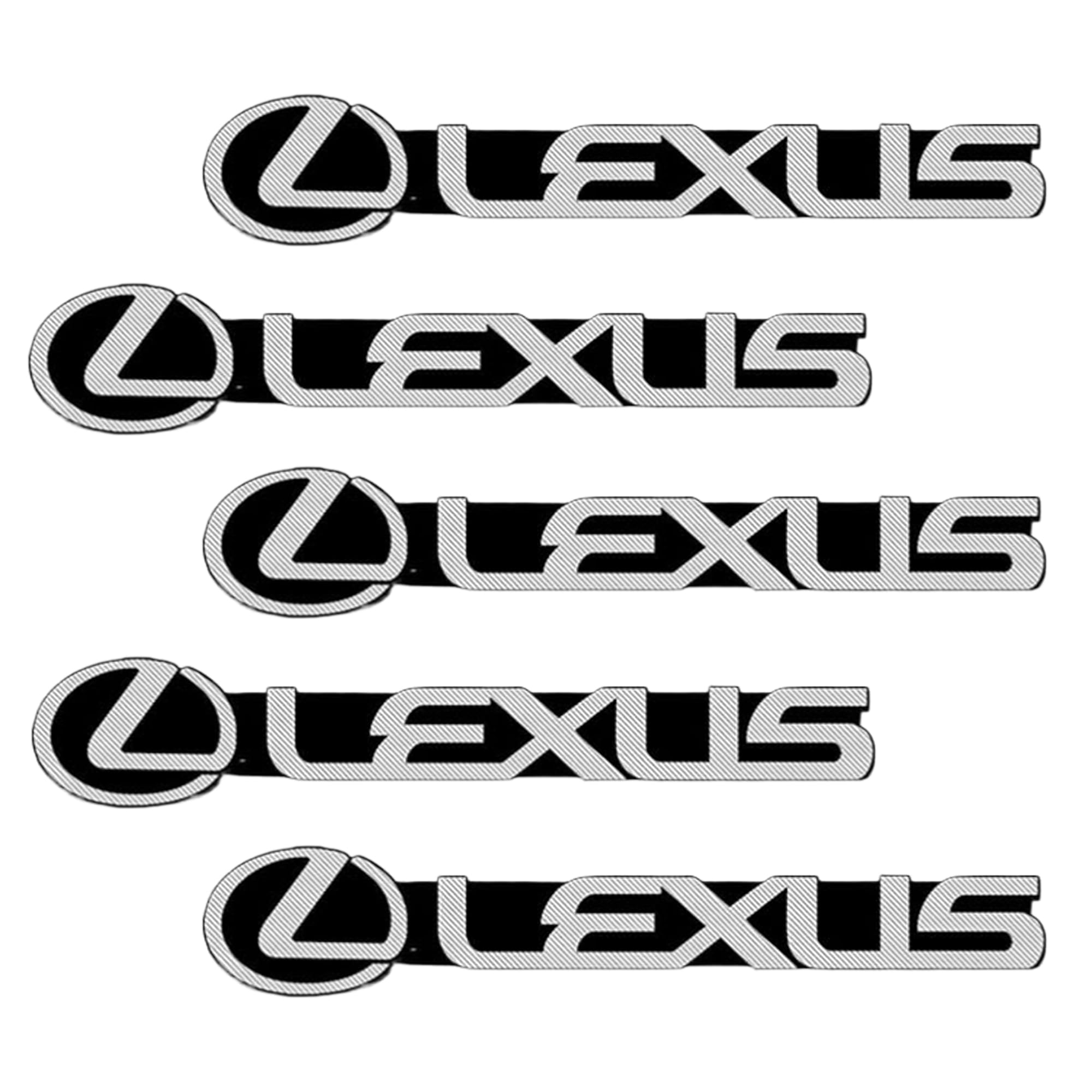

Meltryllis Compatible with Lexus Car Horn Metallic Logo Stickers, Set of 5 Metal Decorative