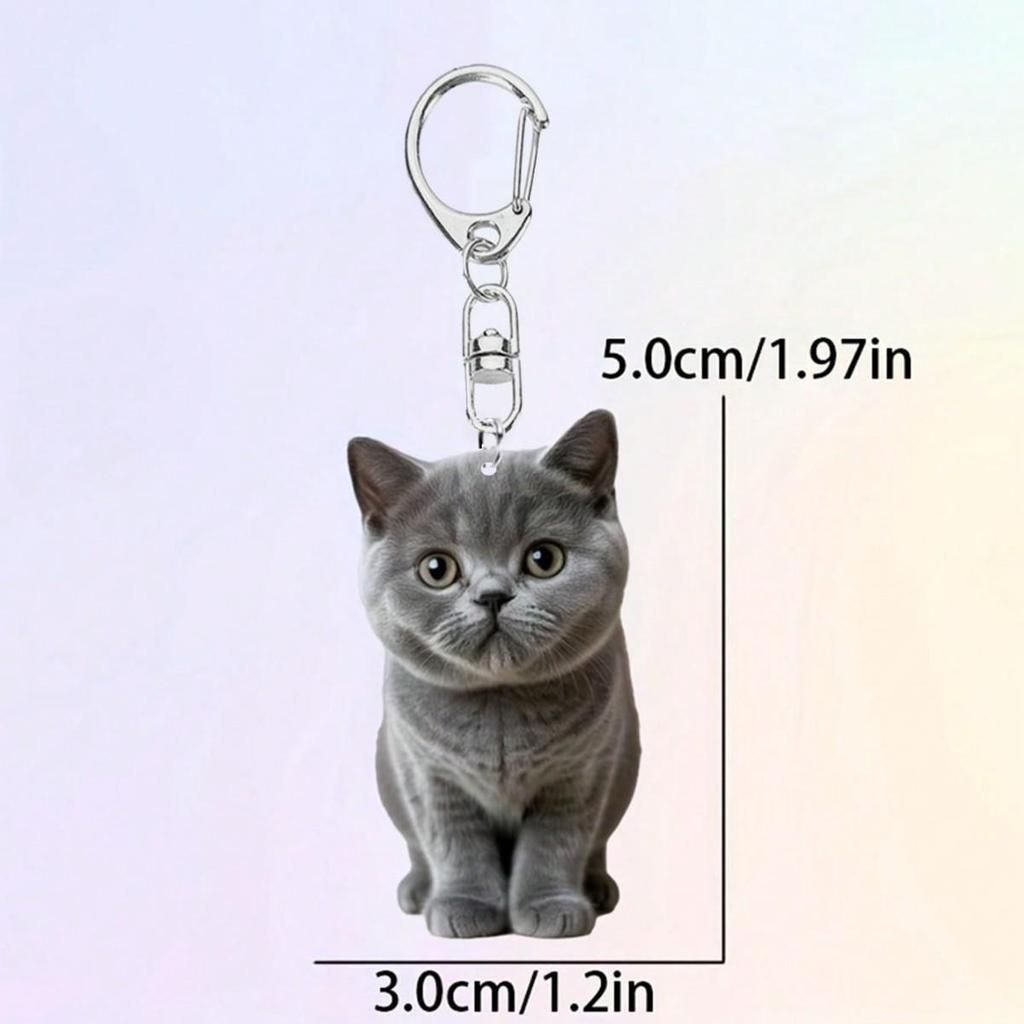 Doppelseitiger Acryl-Schlüsselanhänger mit Tuxedo-Katze für Rucksack