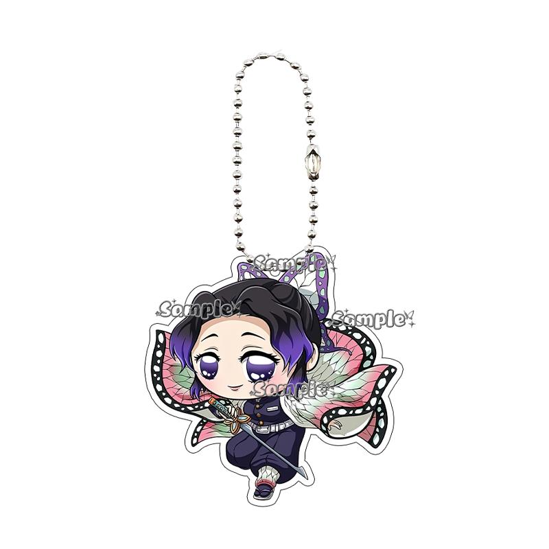 5cm Acrylic Anime Cartoon Kamado Nezuko Agatsuma Tanjiro Giyuu Q Version Keychain Game Character Backpack Pendant Charm Gift Toy