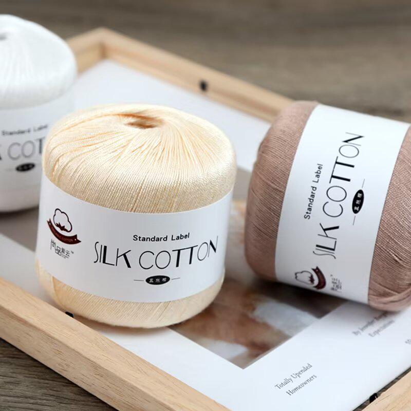 No. 6 Hand-Knitted Doll Yarn: Silk, Cotton & Linen Blend for DIY Crochet & Clothing