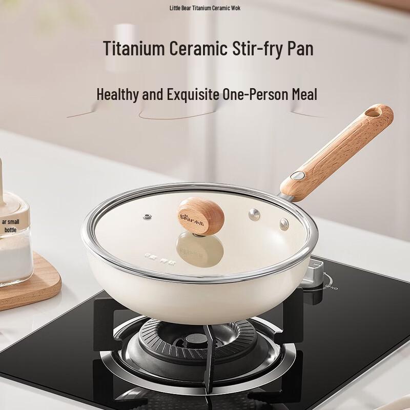Bear 24cm Titanium Ceramic Non-stick Wok