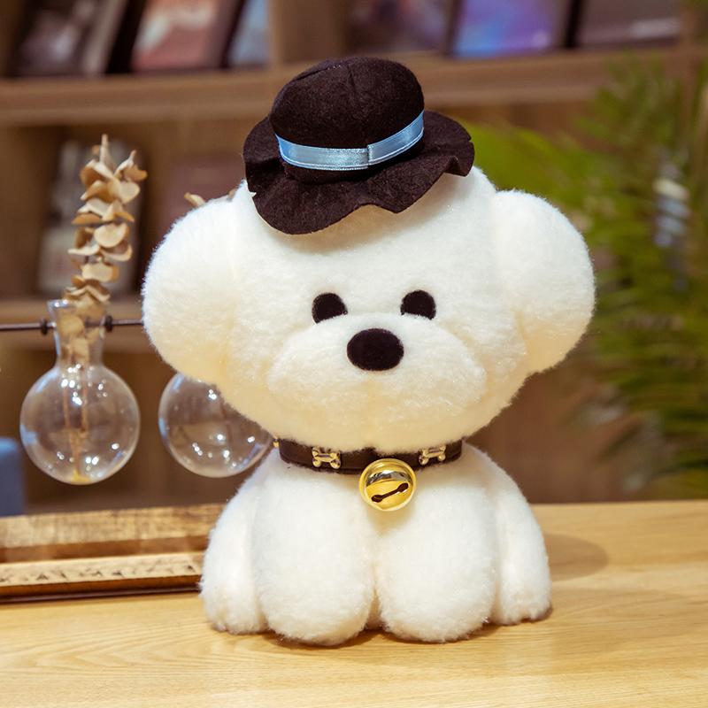 1Pcs 25Cm Simulation Bichon Frise Dog Plush Toy Cute Soft Stuffed Animal Toys Gift