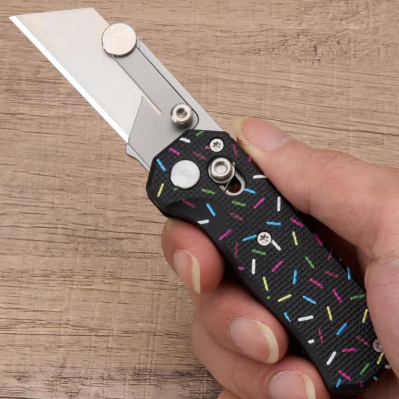 2026 new 420 steel G10 handle hand folding knife portable art knife high hardness unpacking with blade gift box