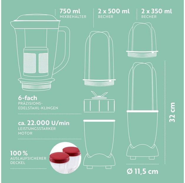 Stationary Blender Gourmetmaxx Mr.Magic Silver/red (03806)