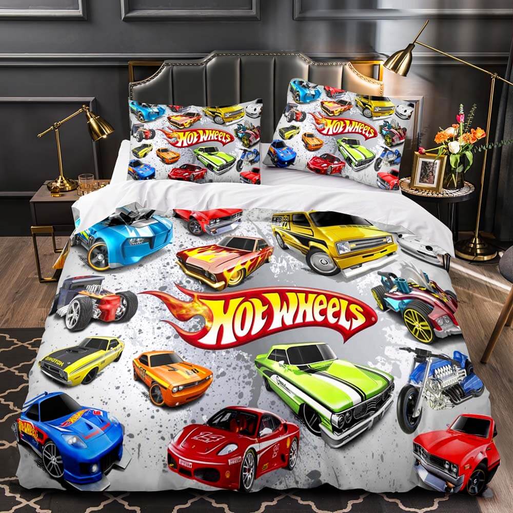 Kryt na peřinu s 3D potiskem kola monster trucku Povlak na polštář Sada povlečení Jednolůžko Plné Velikost Queen King Pro Dekoraci Ložnice Domácí Textil