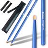 AQTAQ 5A Drumsticks Hickory Drumstick Set with Handle Drumsticks with Durable Musical Instrument Accessories Hickory Drumsticks Blue Non-Slip Non-Slip