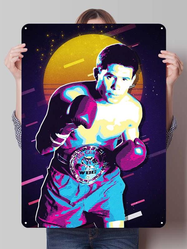 Julio Cesar Chavez Boxer Metal Signs Gaming Room Decoration Custom Metal Plates Boxing Poster for Wall Art Decoration Retro Home
