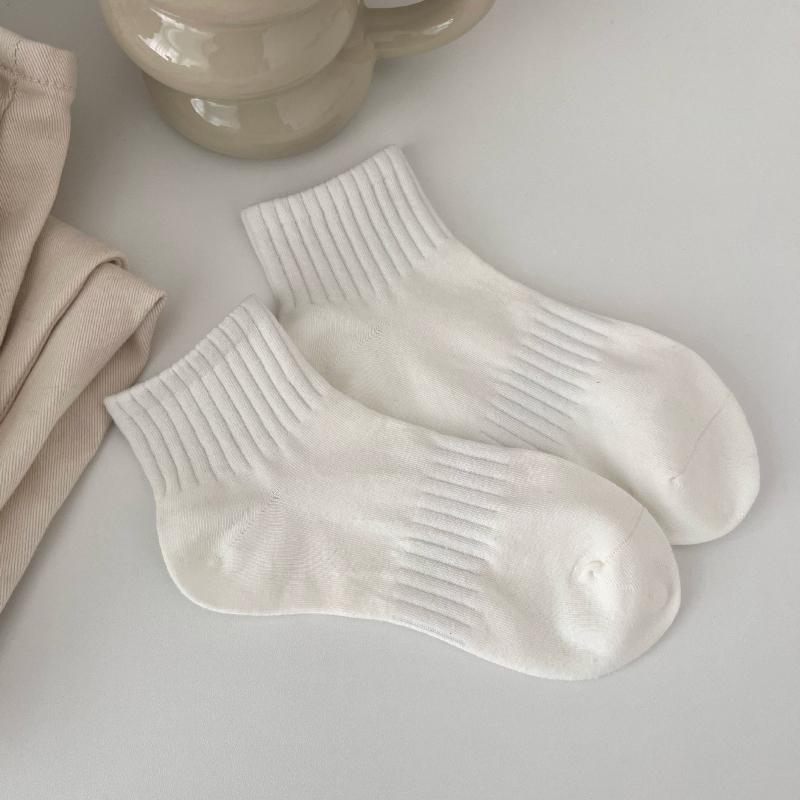 5 Pairs Cream Style Short Socks for Women Breathable Sweat-absorbent Sports Socks Japanese Candy Color Girl Ankle Socks