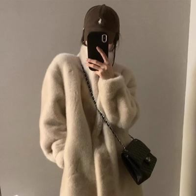 Winter New Imitation Mink Plush Fur Integrated Long Thickened Fur Environmentally Friendly Fur Coat Women's Coat