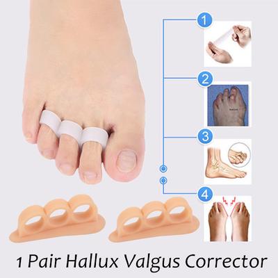 Professional Comfortable Pain Relief 3 Holes Silicone Toe Separator Hallux Valgus Corrector