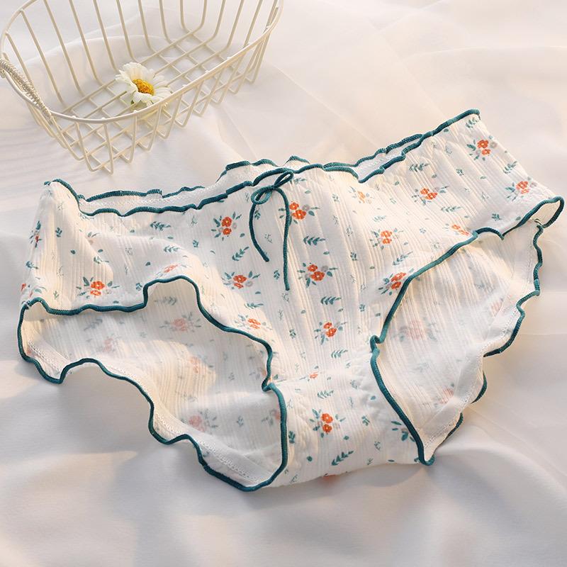 

Хлопковые трусики Женское нижнее белье Трусики Мода Цветочные Удобные Брифы Средней посадки Бесшовные Трусы Женское Белье XL красный