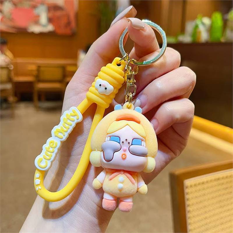 

Креативный флокированный брелок в виде плачущего ребенка, плачущая девочка, милая мультяшная кукла, подвеска для сумки, маленький подарок 1PCS жёлтый