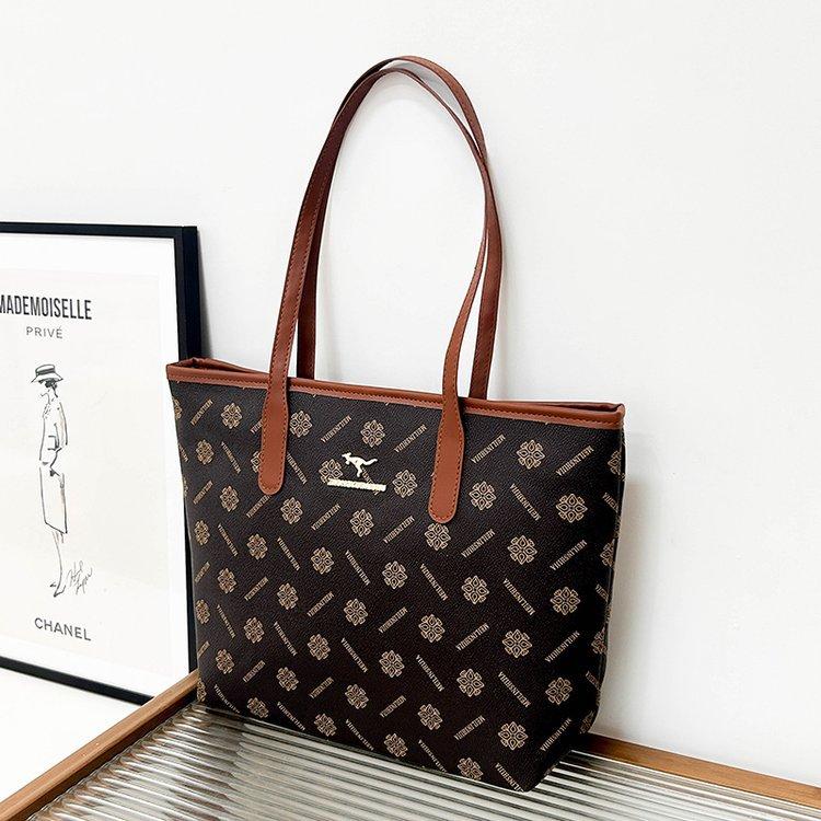 Damentasche bedruckte Handtasche neue Hand-Henkeltasche mit großem Fassungsvermögen modische vielseitige Textur Schultertasche