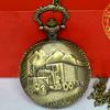 Retro Hot Sale Quartz Hollow Flip Watch Clock Pendant Vintage Train and Truck Chain Necklace Silver Gold Bronze Pocket Watches