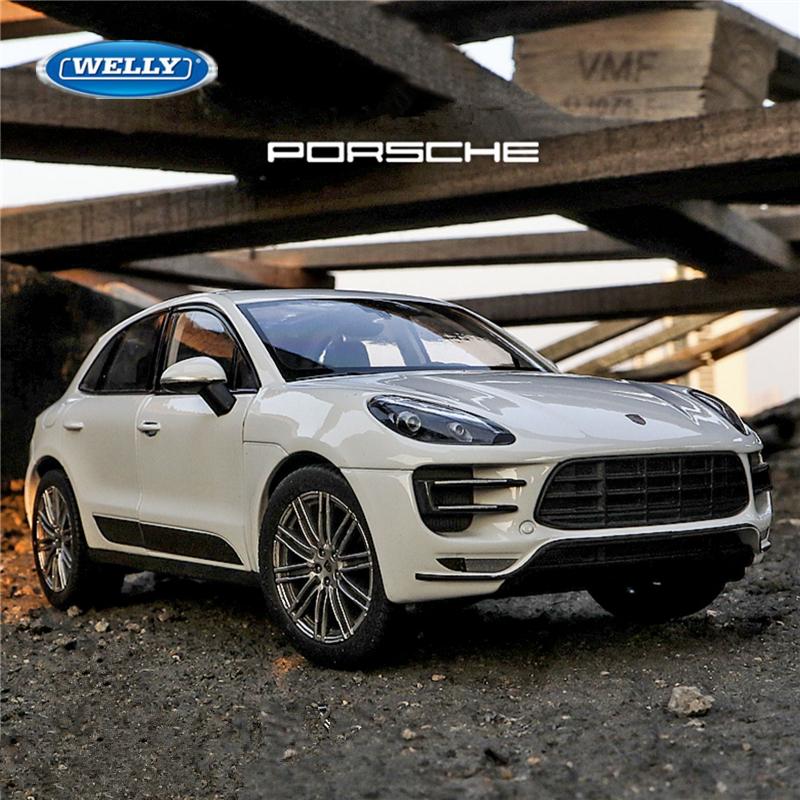 Welly 1/24 Porsche Macan Turbo SUV Alloy Car Model Diecasts Metal Toys Vehicles High Simulation Collection Series Childrens Gift