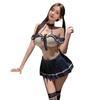 Yan Sexy Backless Sailor School Uniform Lingerie Set for Women