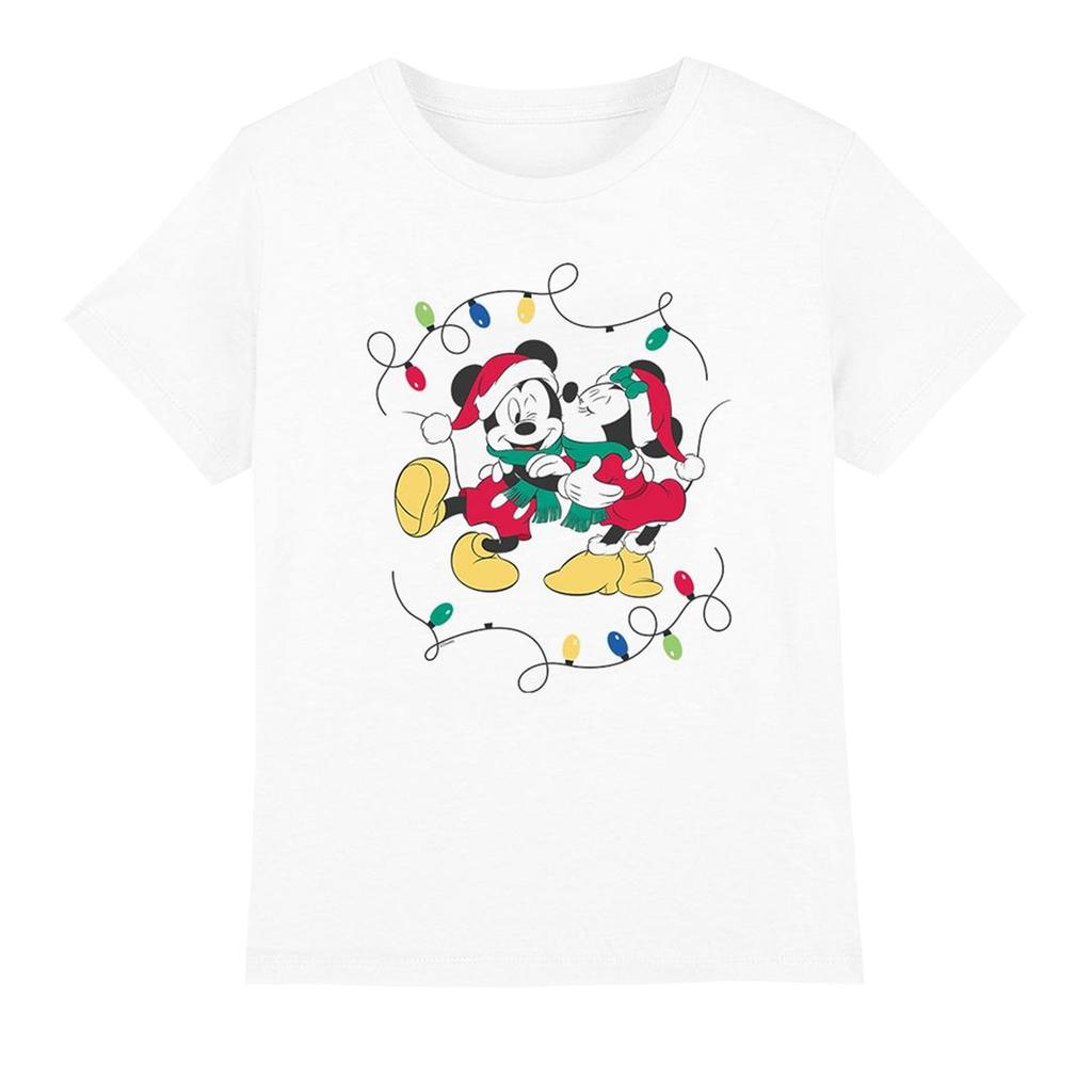 Disney Childrens/Kids Mickey & Minnie Mouse Kiss Christmas T-Shirt