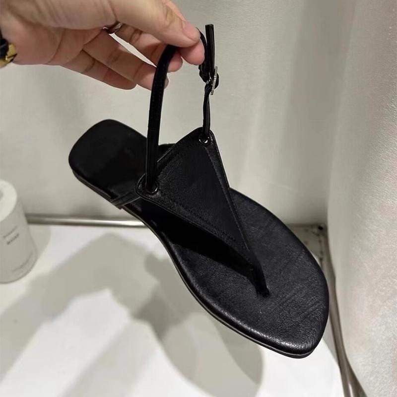 

Leather new breathable pink light mouth single shoes women s flat bow one word buckle sandals 40