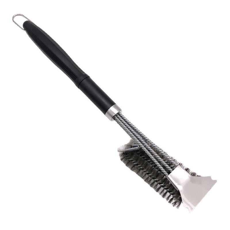 Removable Head Handle Stainless Steel Barbecue Cleaning Brush