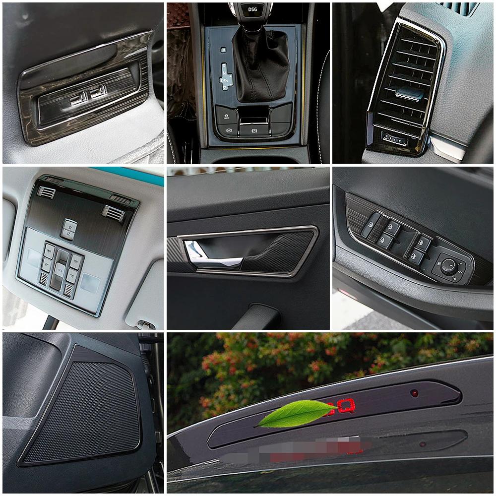 For Skoda Karoq 2017-2024 Car Inner Styling Modify Refit Central Console Part Trim Frame Cover Stainless Steel Decorate Sticker