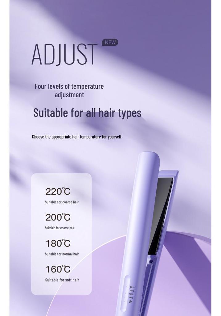 Dual-Use Hair Straightener & Curler - Non-Damaging for Dry/Wet Hair