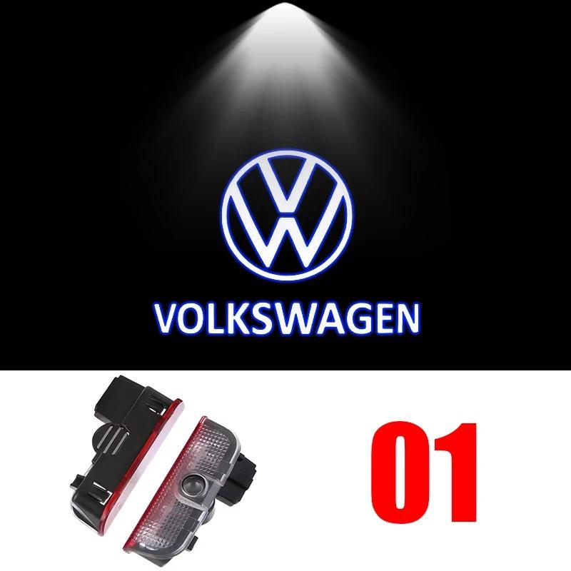 2 For VW Touareg GTI MK6 Golf 5 6 7 Passat B6 B7 B8 B9 Jetta MK7 R LED Car Door Projector Welcome Ghost Shadow Light Accessories Zw4