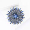 Sparkling Rhinestone Sunflower Lapel Pins for Women Unisex Round Palace Style Party Office Brooch Pins Gifts