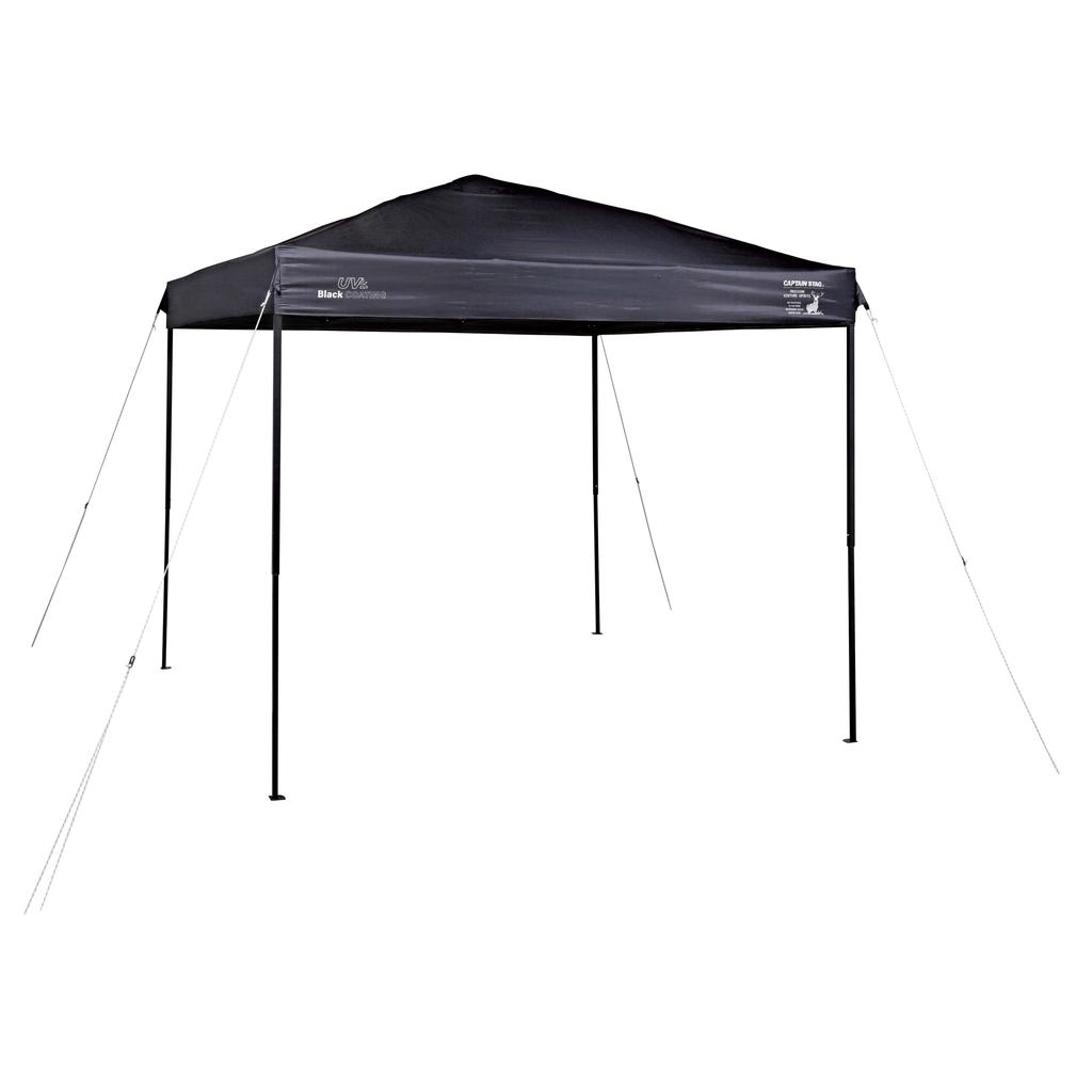 CAPTAIN STAG Tent Tarp Sun Shelter Quick Shade Quick Up Shade UV Protection 250UV Tatami Push Up Structure Easy Setup Caster Bag Included CS Black