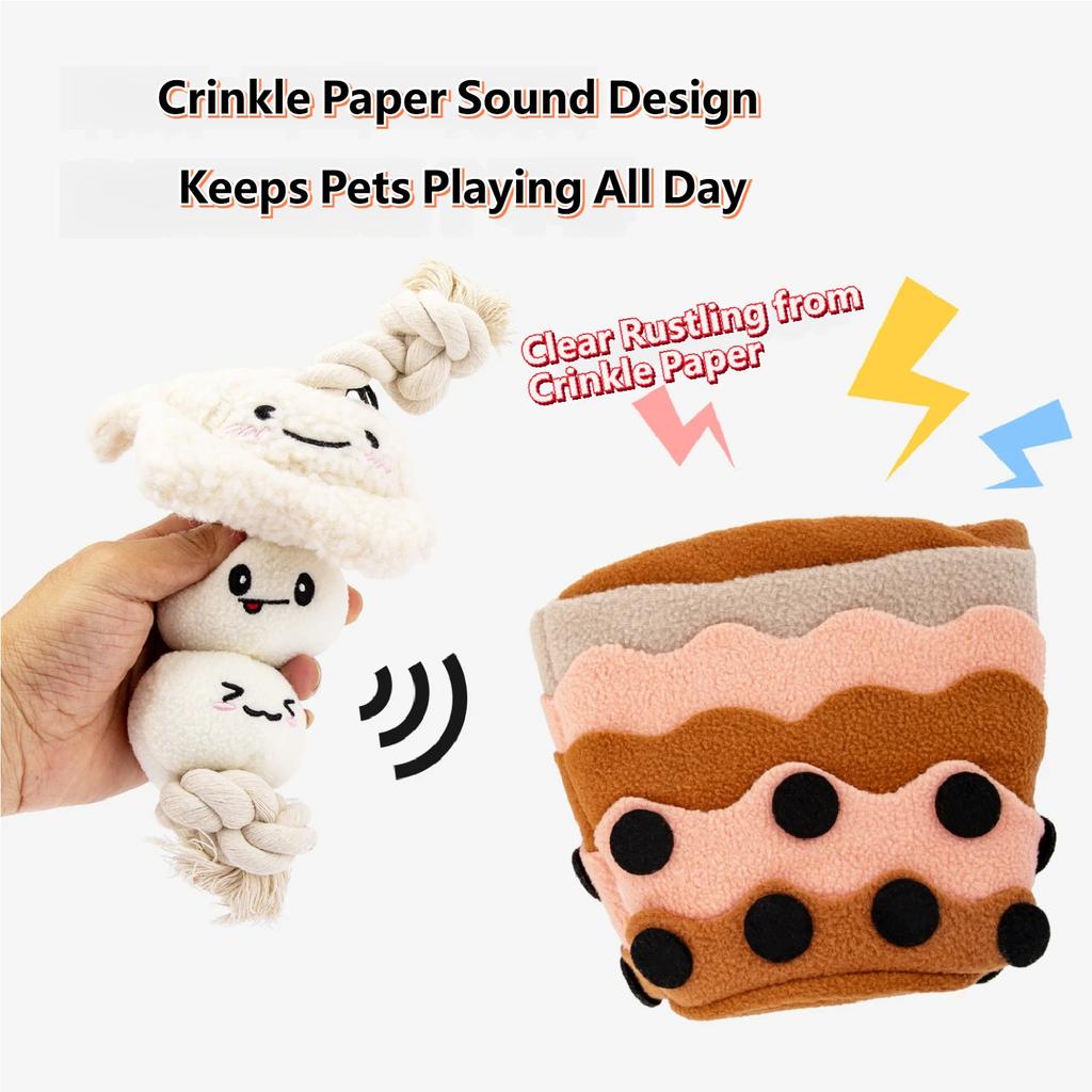 Multi-Style Squeaky Dog Toys, 1pc Soft Plush Interactive Chew Toy for Small Medium Dogs