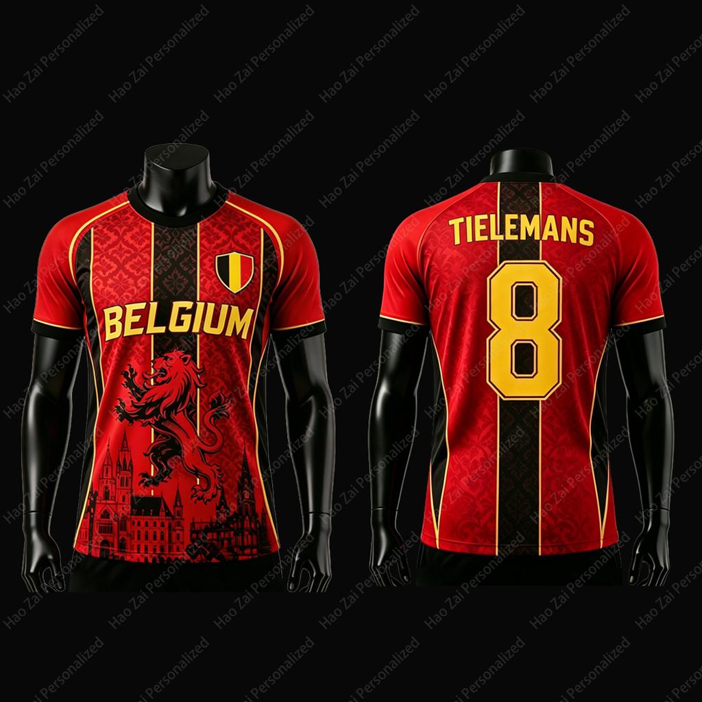 2026 Belgium National Team Fan Jerseys/T-Shirts—De Bruyne #7 Trossard #10 Lukaku #9: Kids' Adult and Unisex Sports & Casual Tops