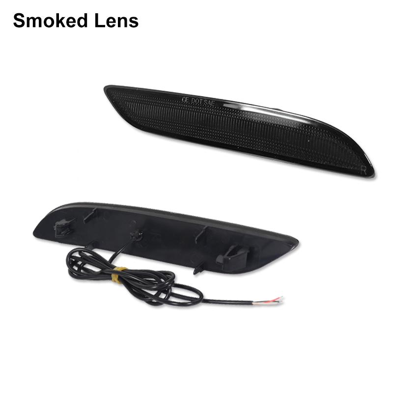 2pcs For 2017-2023 Chrysler & Pacifica Voyager Bumper Reflector Lights Function as Tail, Brake & Rear Fog Lamps  Re Smoked Lens