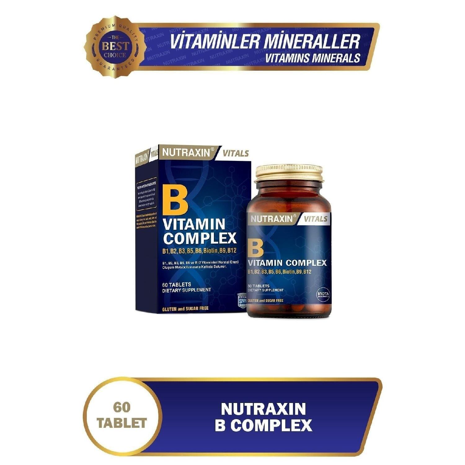 

B Complex Вітамін 60 таблеток B1, B2, B3, B5, B6, B12