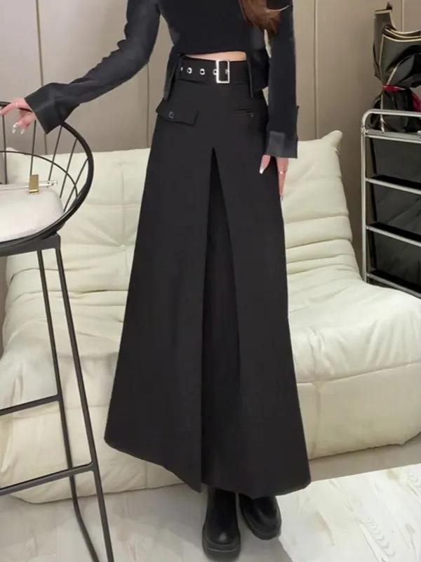 2026 Spring/Summer Women's High-Waist A-Line Midi Skirt with Modern Flare Design