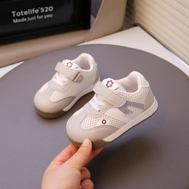 2025 children's spring and summer new board shoes girls double mesh breathable sports shoes children's baby shoes non-slip breathable board shoes