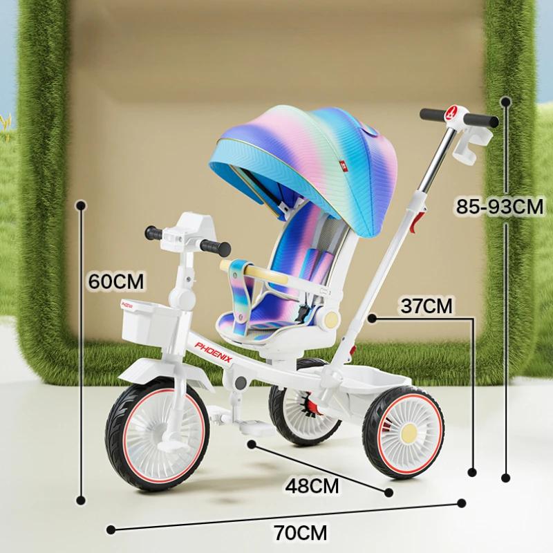 Pushable And Rideable Children'S Tricycle Multifunctional Stroller Lightweight Travel Pram Children'S Riding