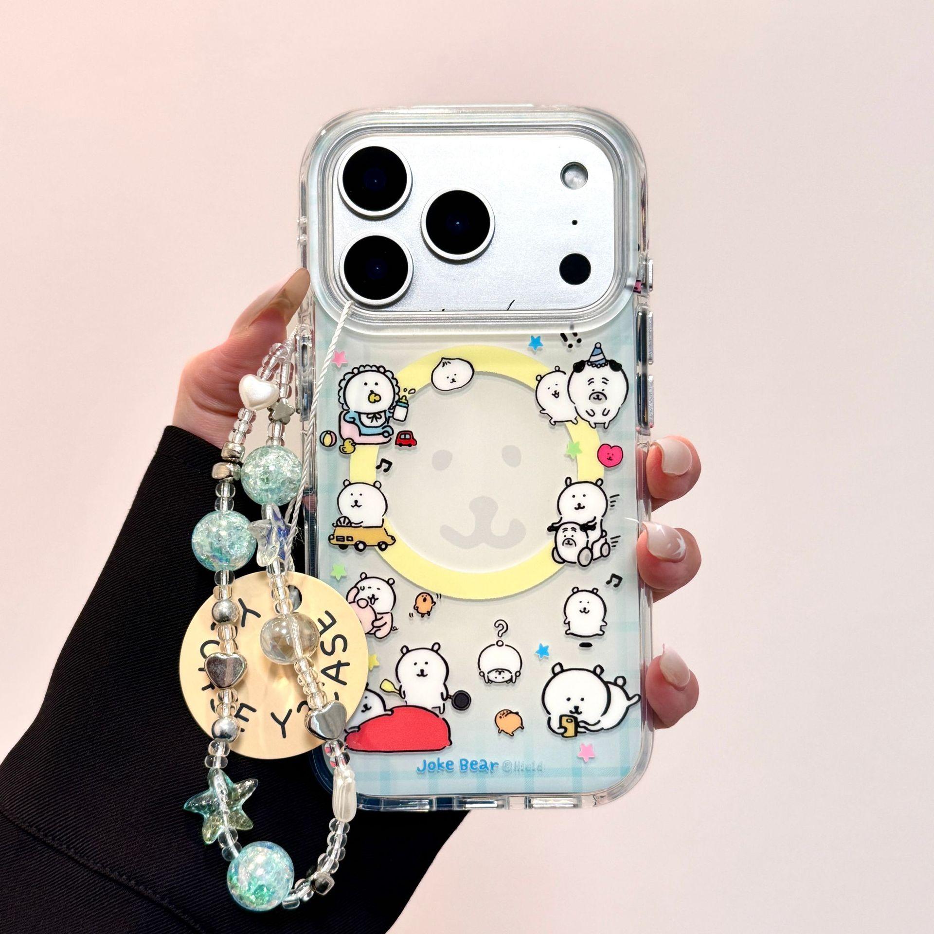 Мультяшный Медведь За Рулем Самоироничный Шейк для Магнита для IPhone17promax для Apple 16 Чехол для Телефона 15 For  iPhone 11 Pro