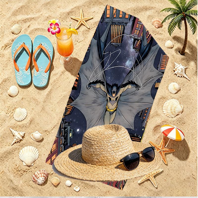 Toalha de Praia com Estampa do Batman, Toalha de Praia Versátil Leve Absorvente para Piscina Surf Yoga Banheiro, Perfeita para Presente de Aniversário Feriado