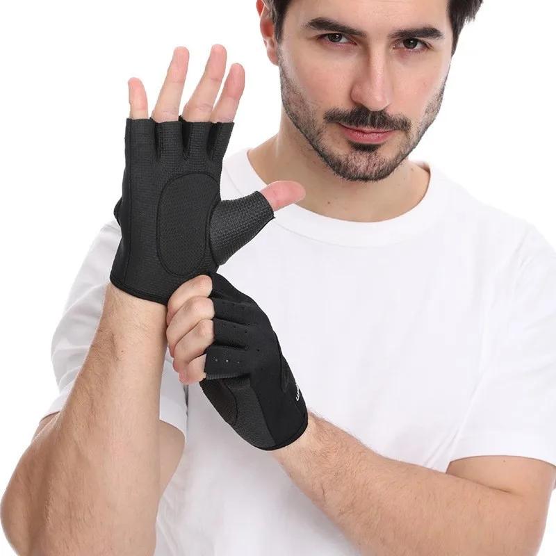 Half finger gym sports gloves weight lifting fitness outdoor sports gloves cycling breathable shock absorption workout gloves