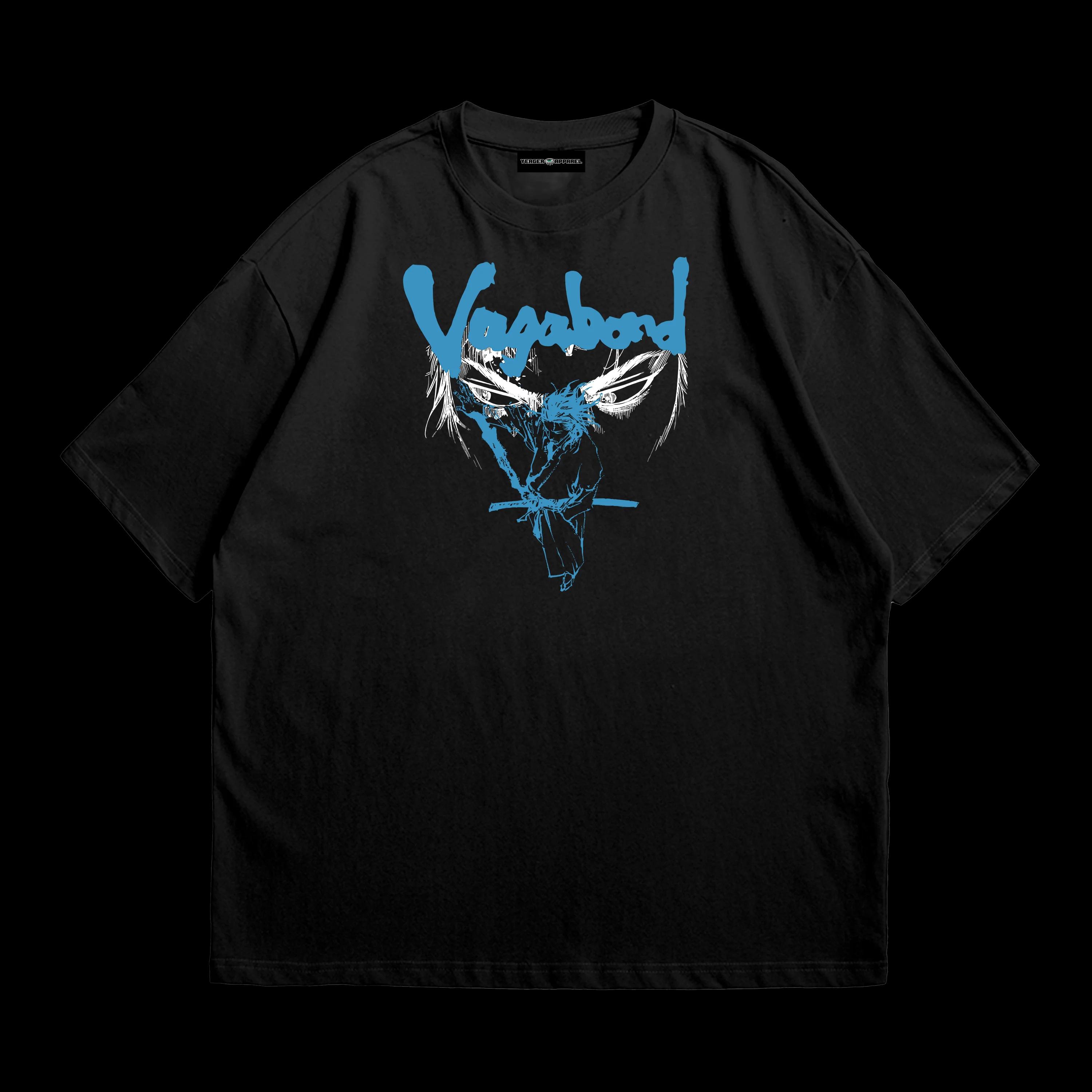 Japanese Samurai Warrior Print Tshirt Black Cotton Tee for Unisex 2026 Summer Loose Fit Streetwear Casual Top with Chinese 4XL