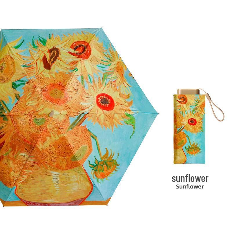 Nanqiao Mini Oil Painting Flat Six-Fold UV Umbrella
