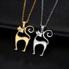 Cute Cat Pendant Necklace, Stainless Steel Minimalist Pet Jewelry, Dainty Chain Gift for Cat Lovers Women
