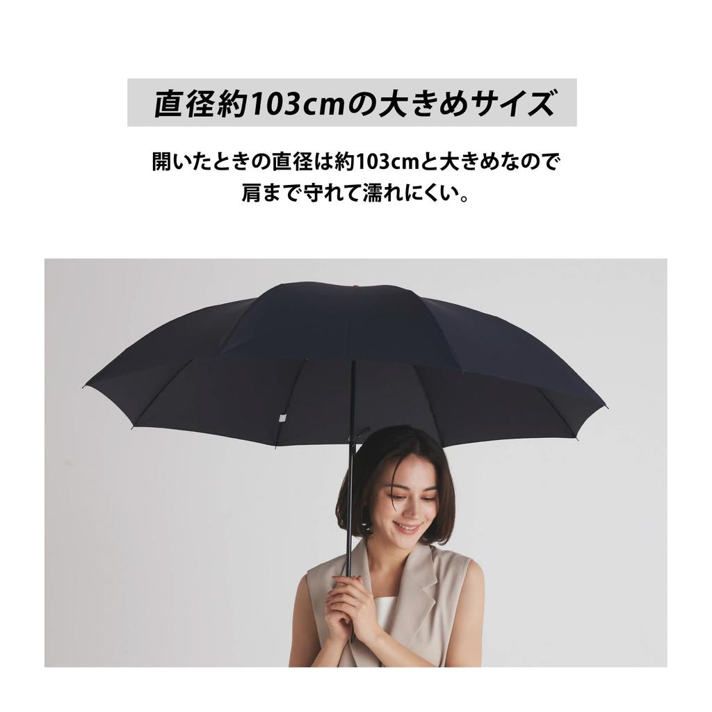 Okamoto Harajuku Store Folding Umbrella for Men and Traditional Navy Women, Durable, 8-Rib, Lightweight, Two-Stage, 60cm,