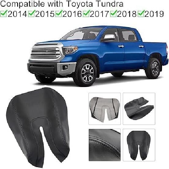 GXARTS Armrest Center Console Cover Gray Stitch Compatible with Toyota Tundra 2014 2015 2016 2017 2018 2019 Auto Leather Suture Console Lid Cover